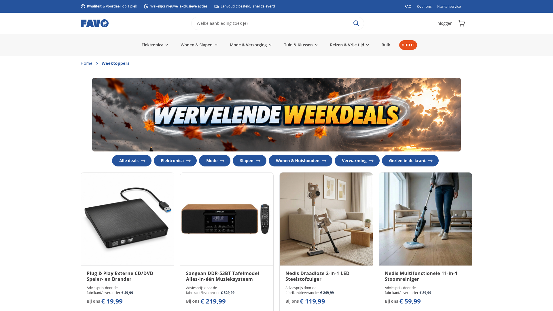 Screenshot van webshop.telegraaf.nl