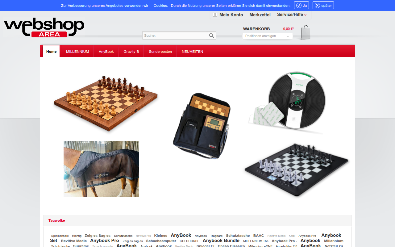 Screenshot van webshoparea.de