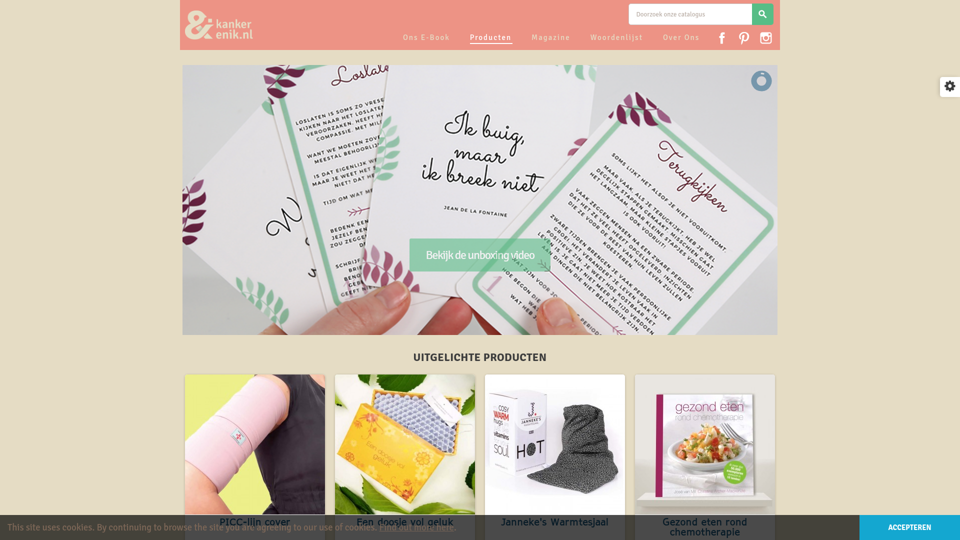 Screenshot van webshopbijkanker.kankerenik.nl