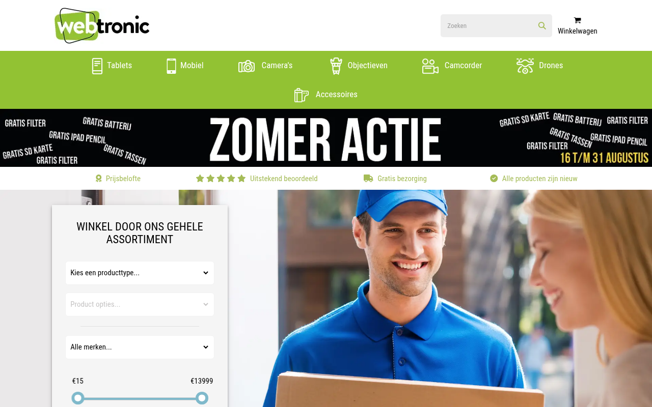 Screenshot van webtronic.nl