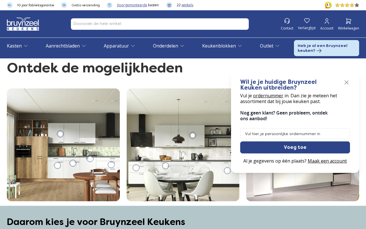 Screenshot van webwinkel.bruynzeelkeukens.nl