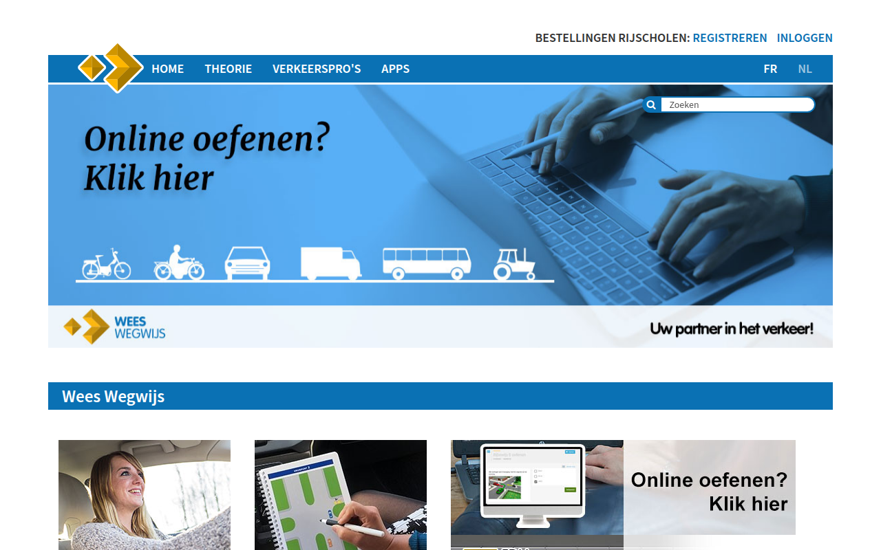 Screenshot van weeswegwijs.be