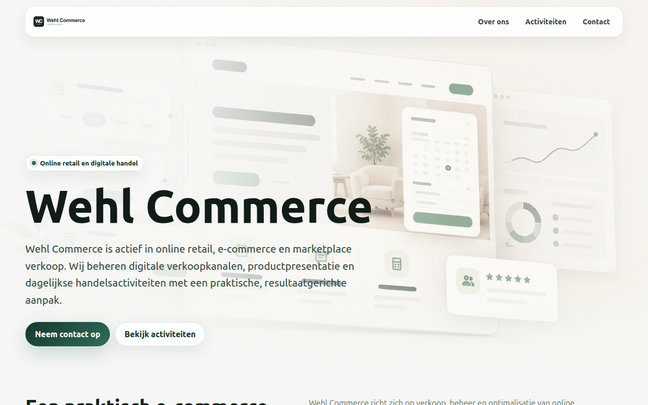 Screenshot van wehl-commerce.nl