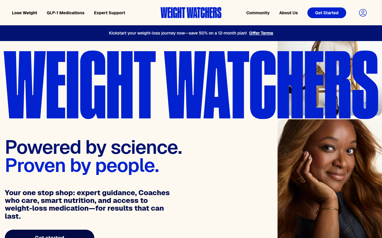 Screenshot van weightwatchers.com