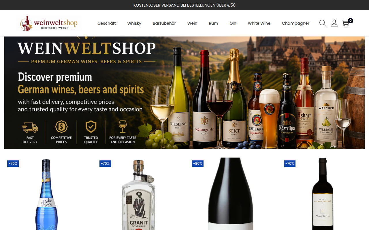 Screenshot van weinweltshop.com
