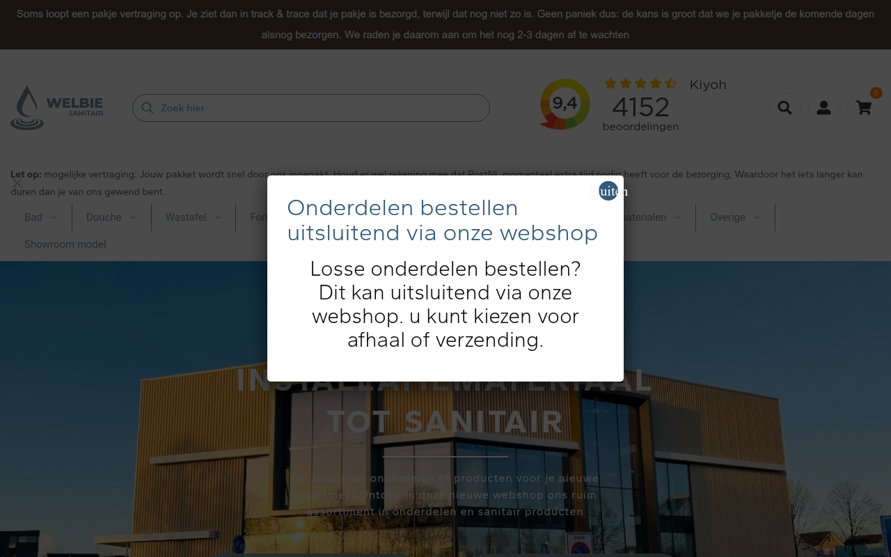 Screenshot van welbie.nl