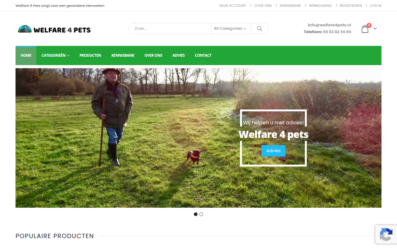 Screenshot van welfare4pets.nl
