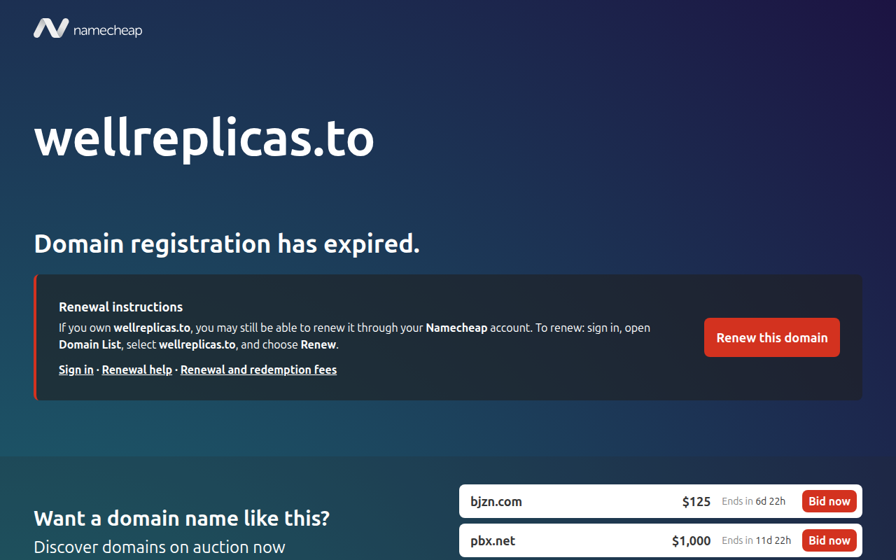 Screenshot van wellreplicas.to