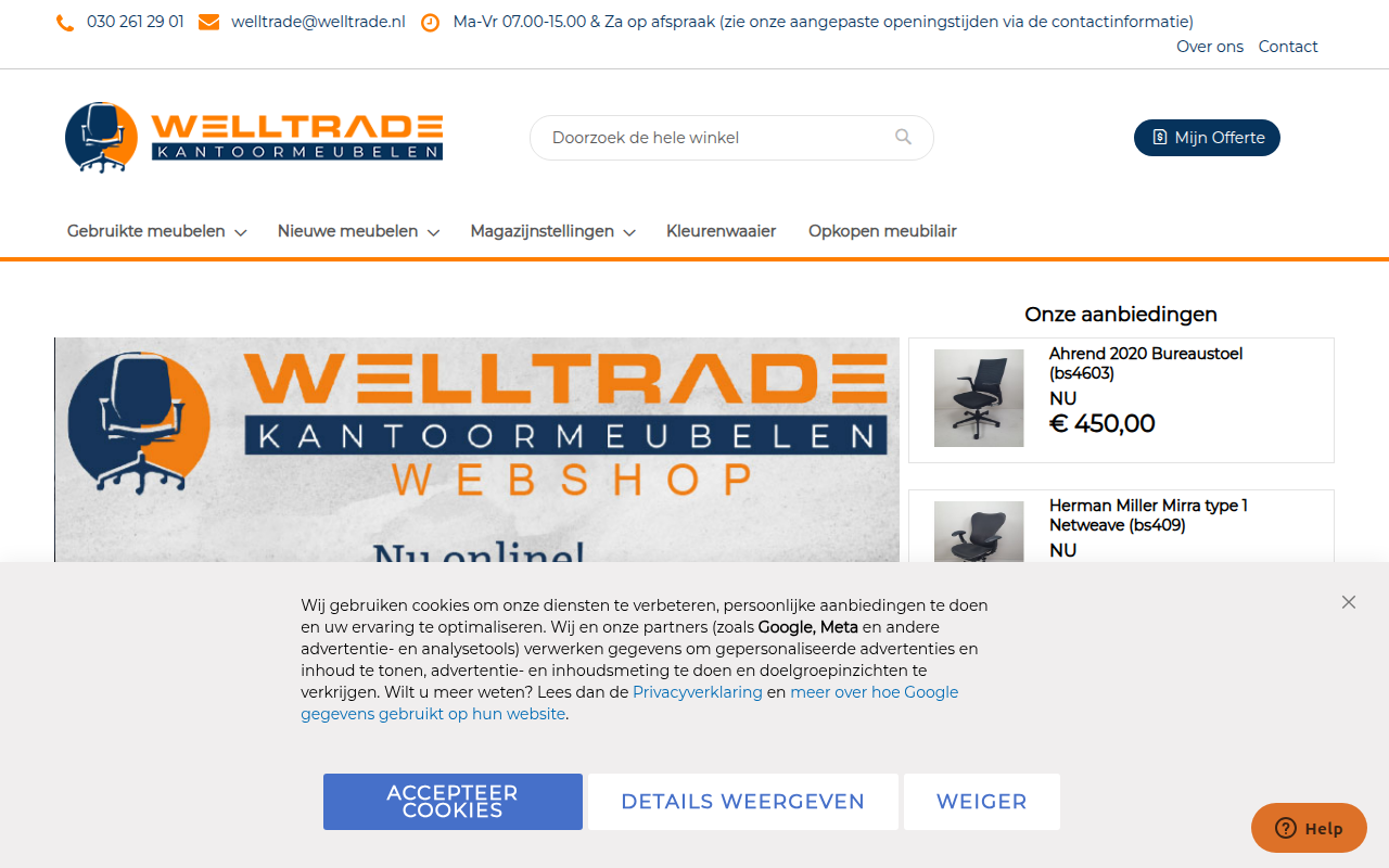Screenshot van welltrade.nl