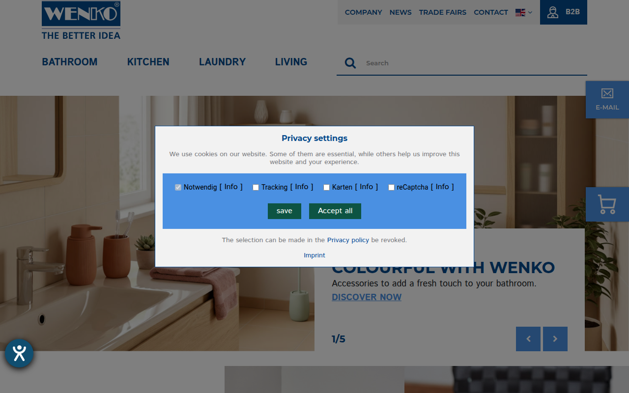 Screenshot van wenko.com