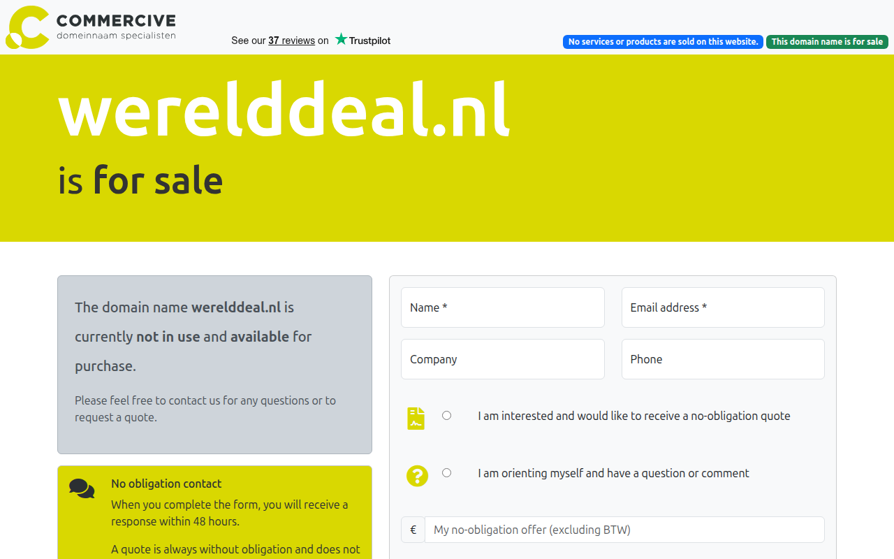 Screenshot van werelddeal.nl