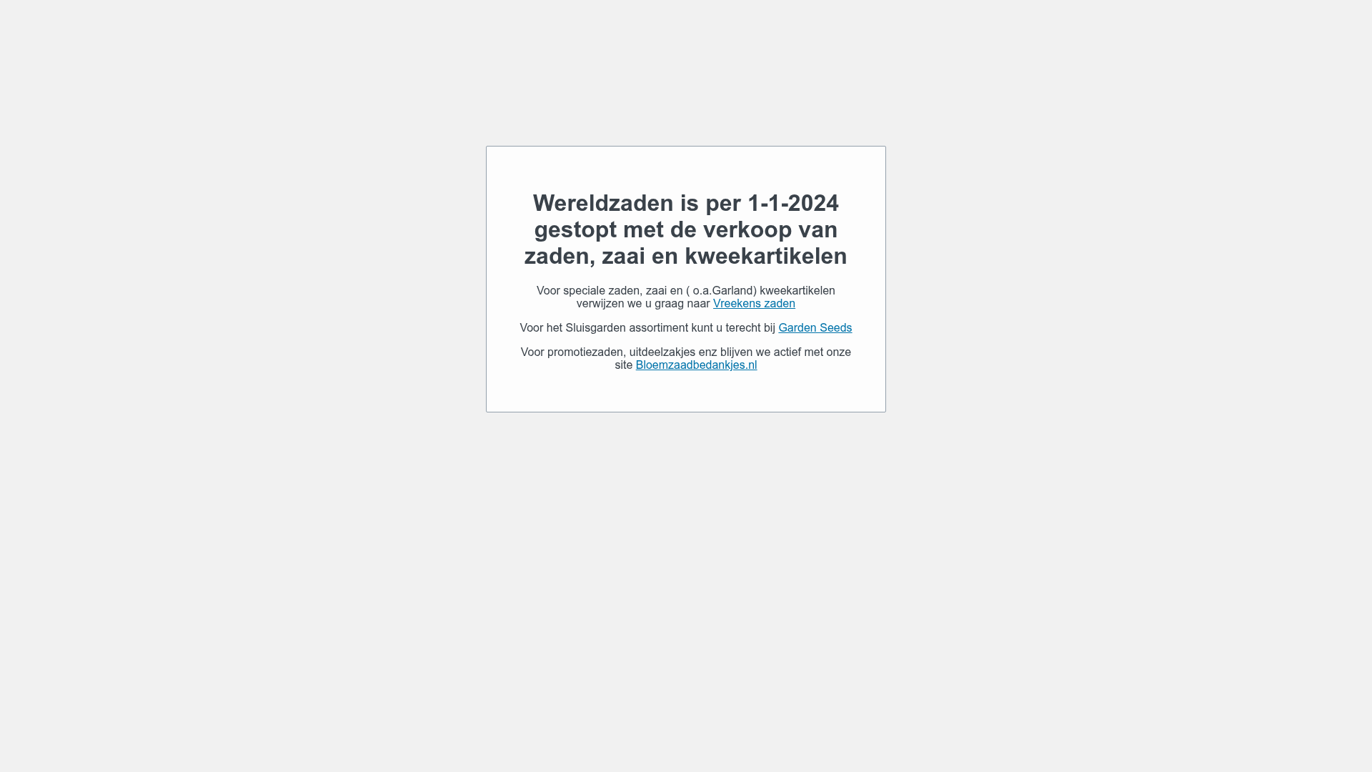 Screenshot van wereldzaden.nl