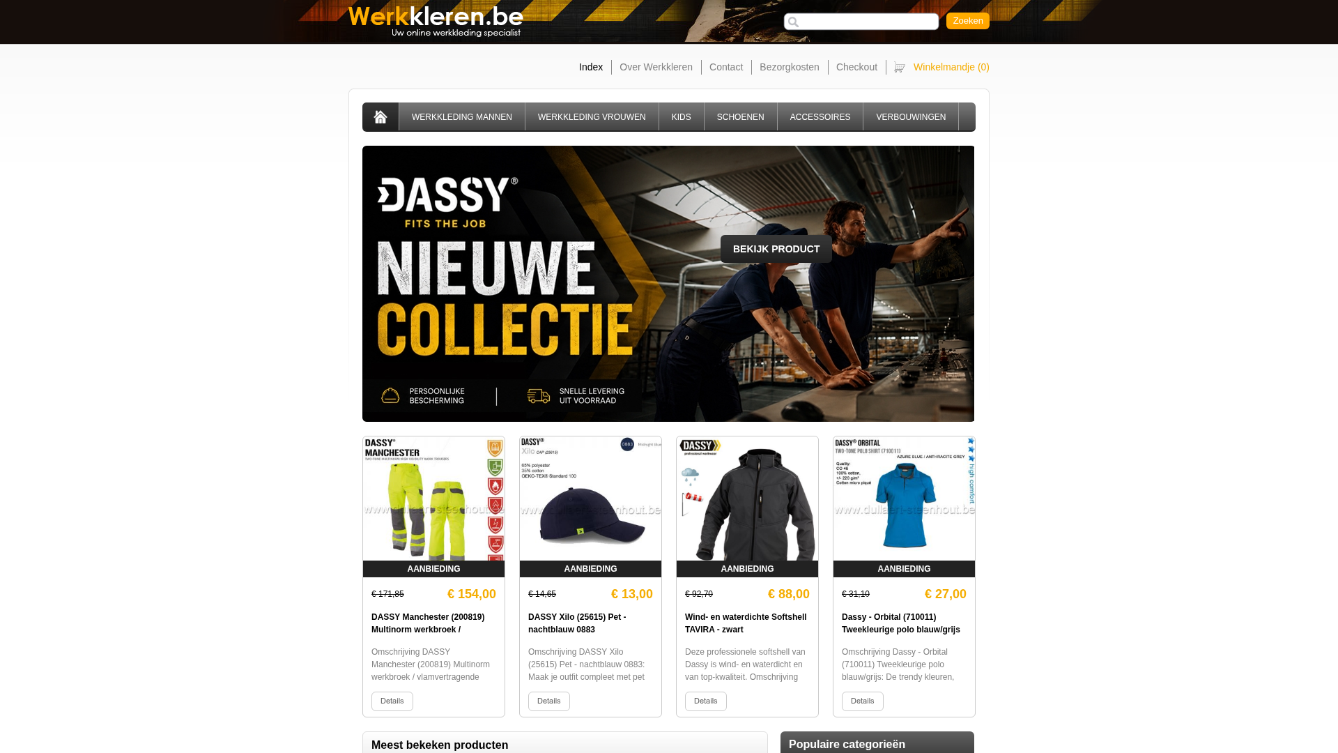 Screenshot van werkkleren.be