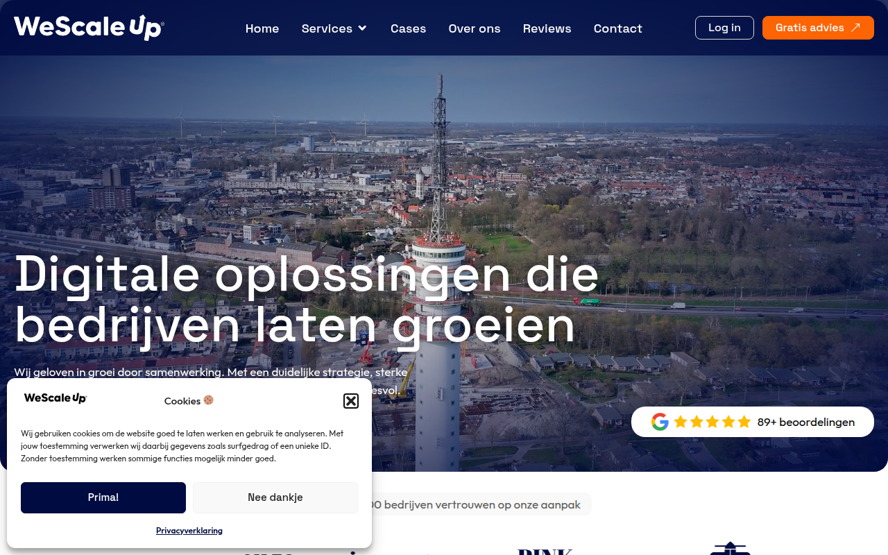 Screenshot van wescaleup.nl