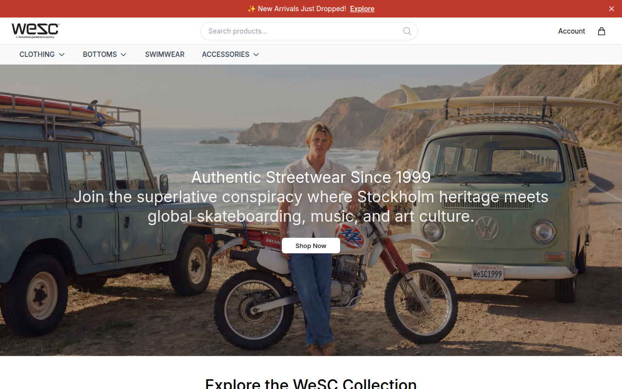 Screenshot van wescstore.shop