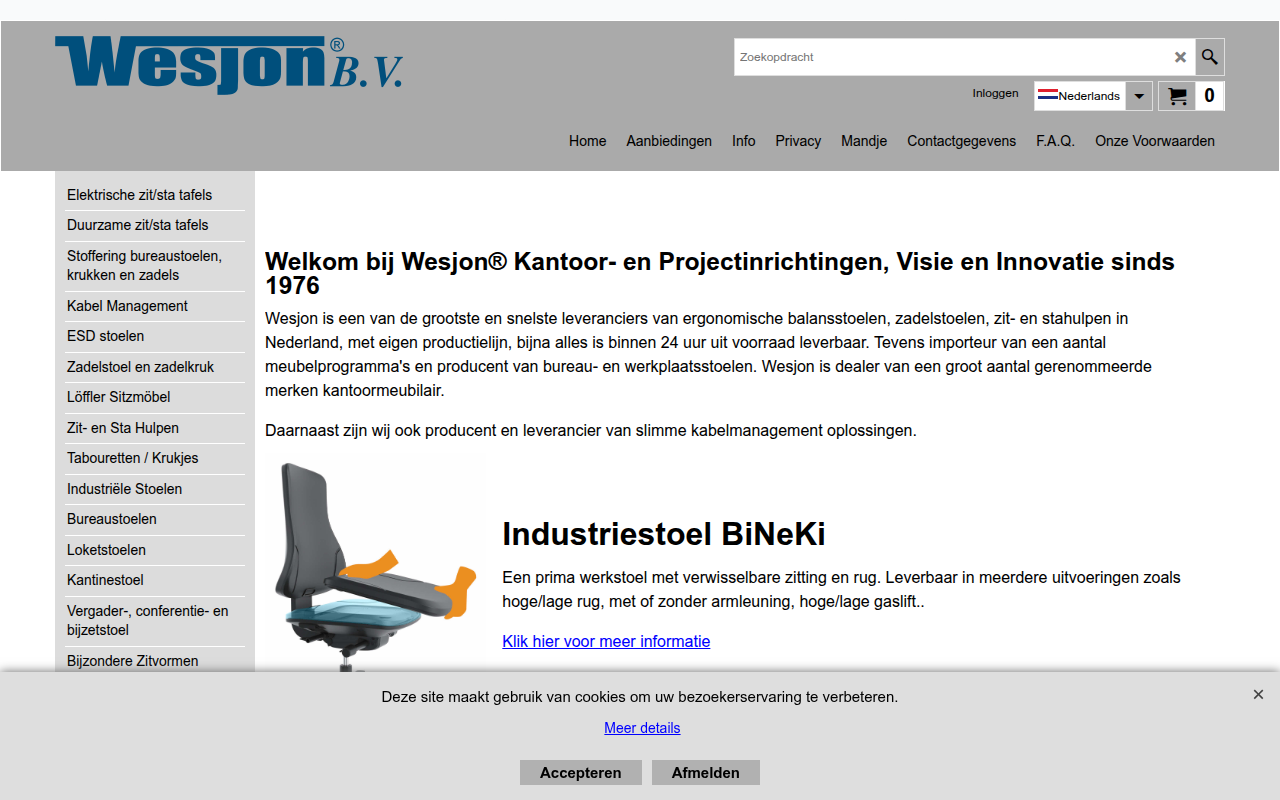 Screenshot van wesjon.nl