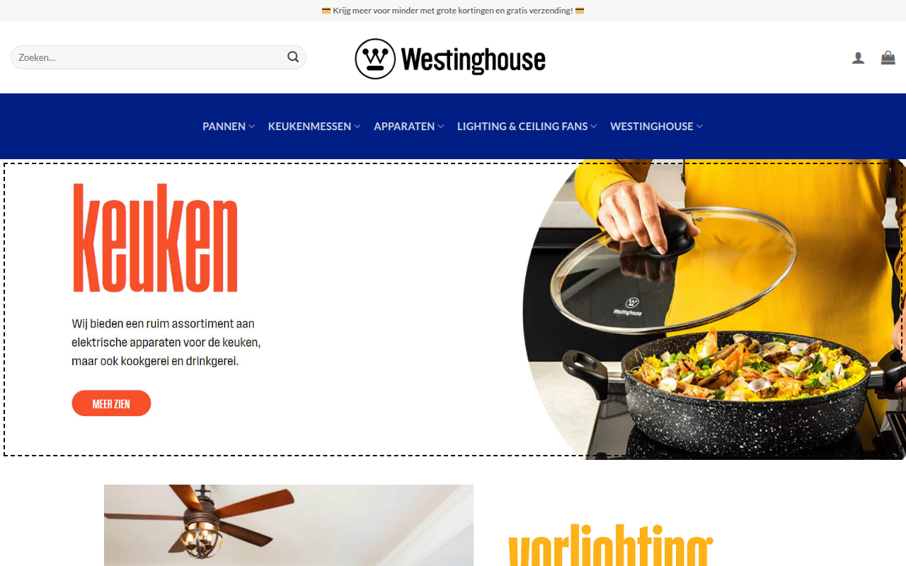Screenshot van westinghousewinkel.com