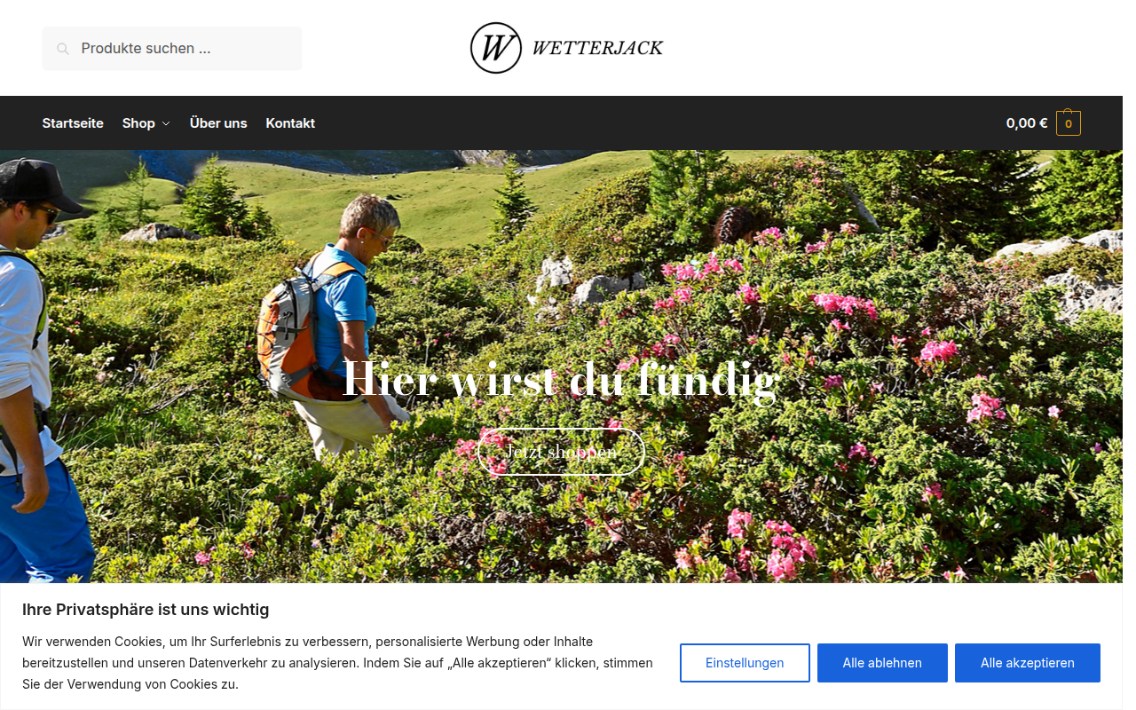 Screenshot van wetterjack.com