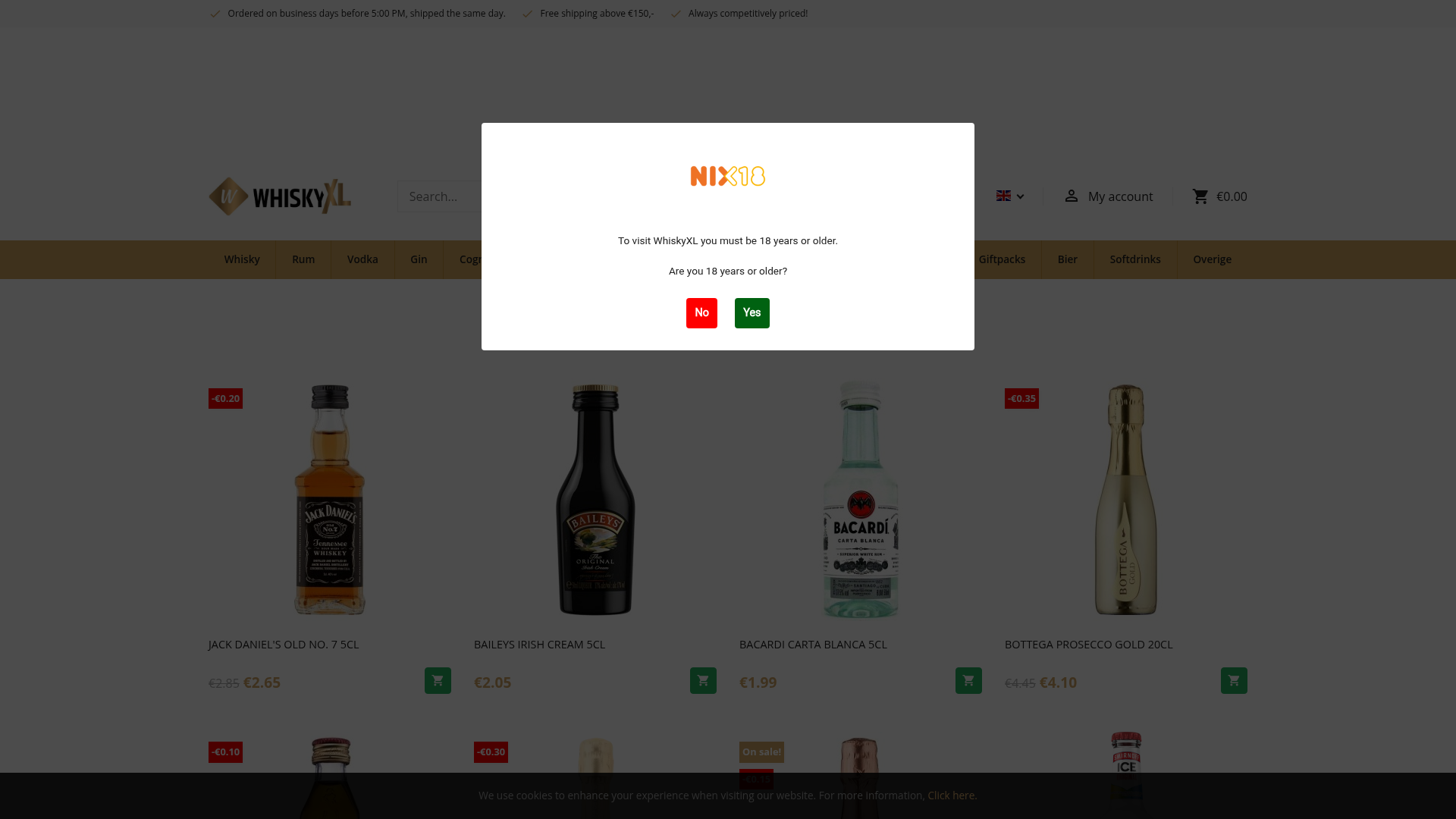 Screenshot van whiskyxl.nl