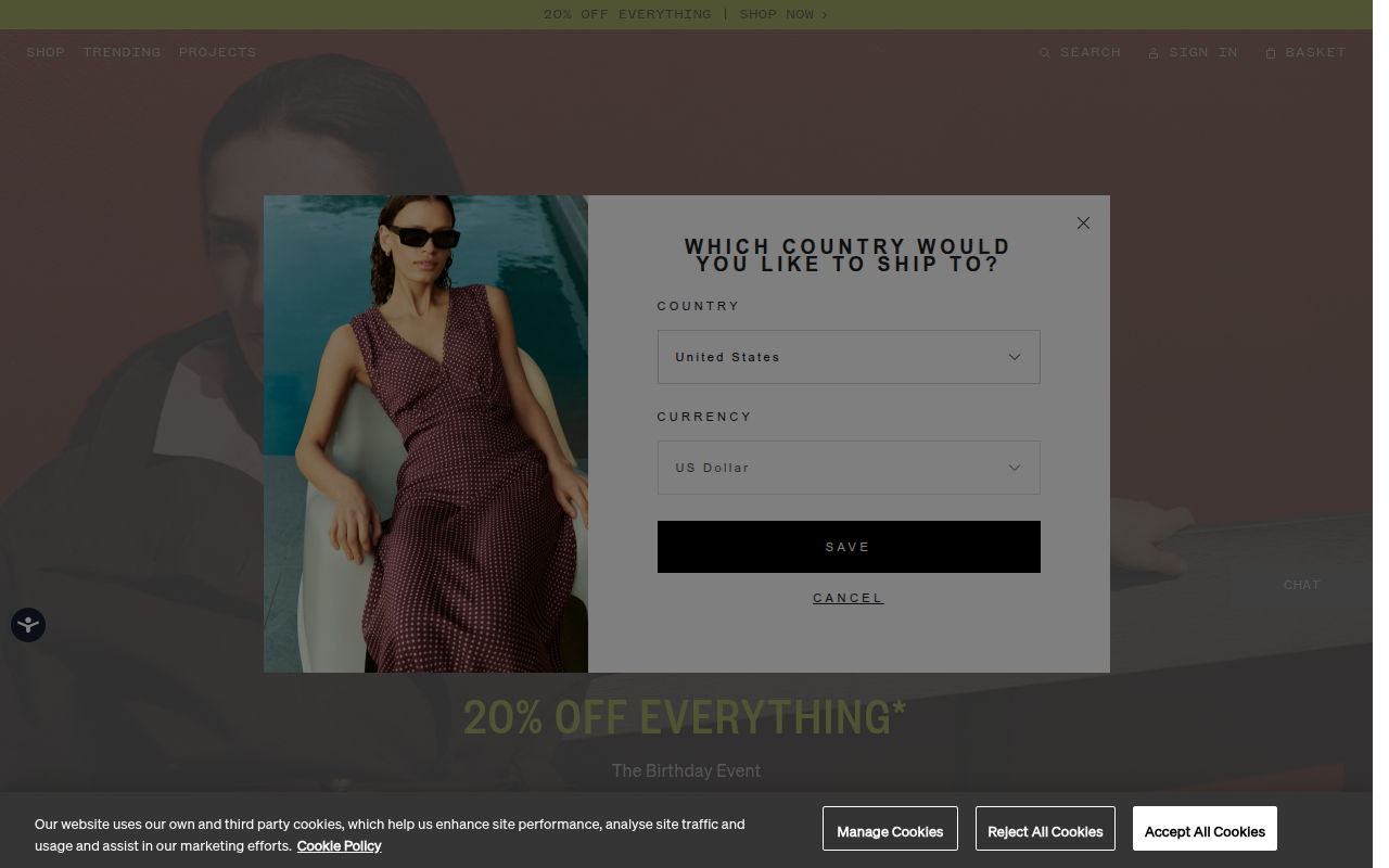 Screenshot van whistles.com