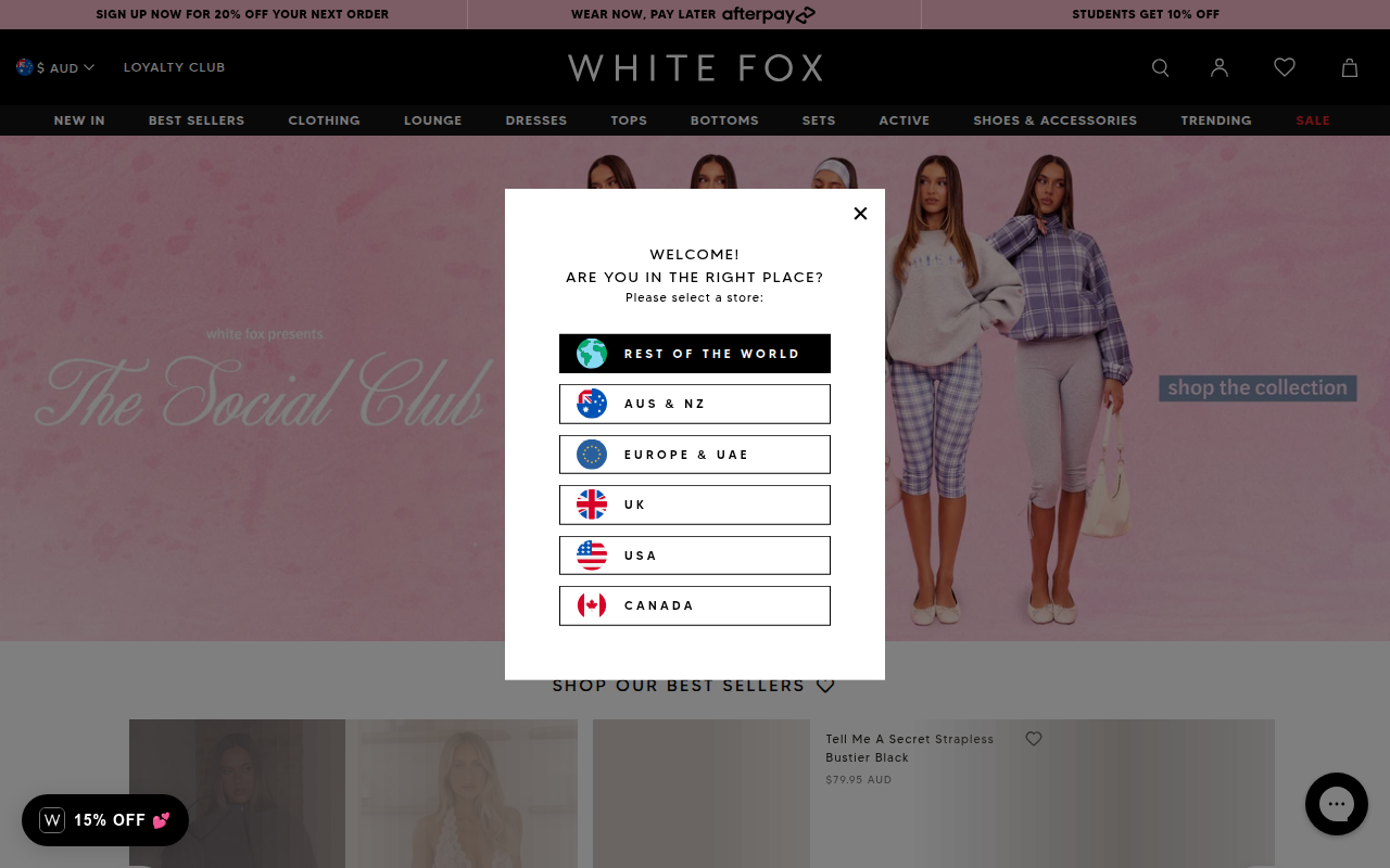 Screenshot van whitefoxboutique.com.au