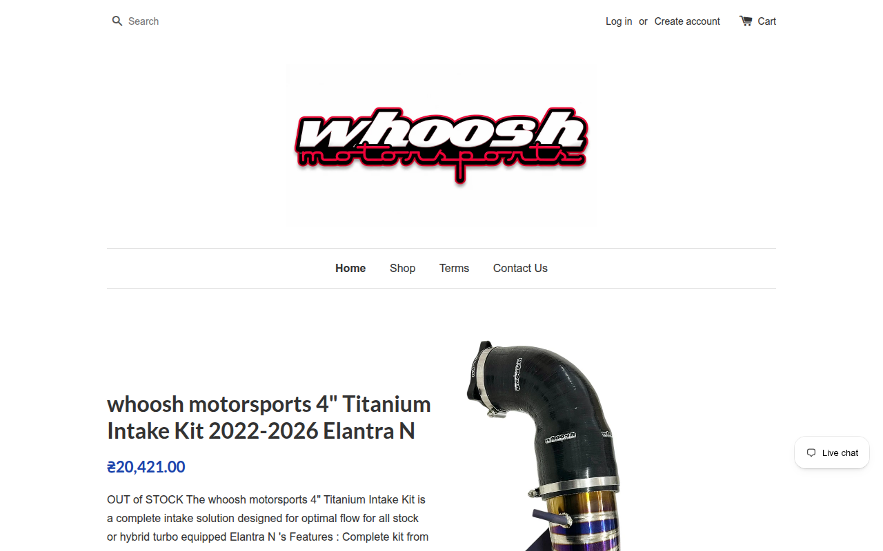 Screenshot van whooshmotorsports.com