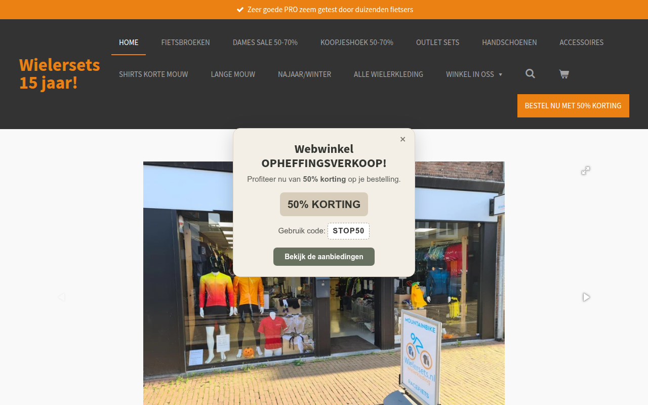 Screenshot van wielersets.nl