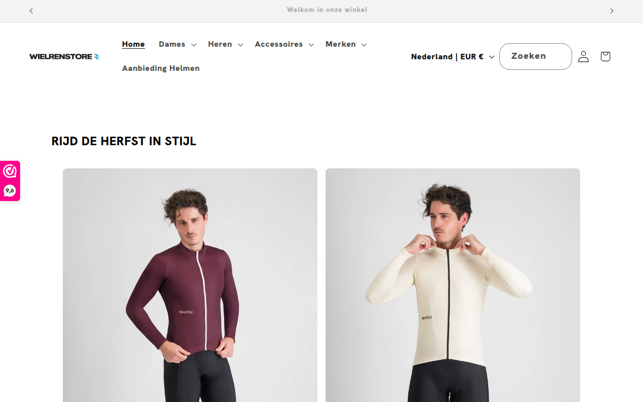 Screenshot van wielrenstore.nl