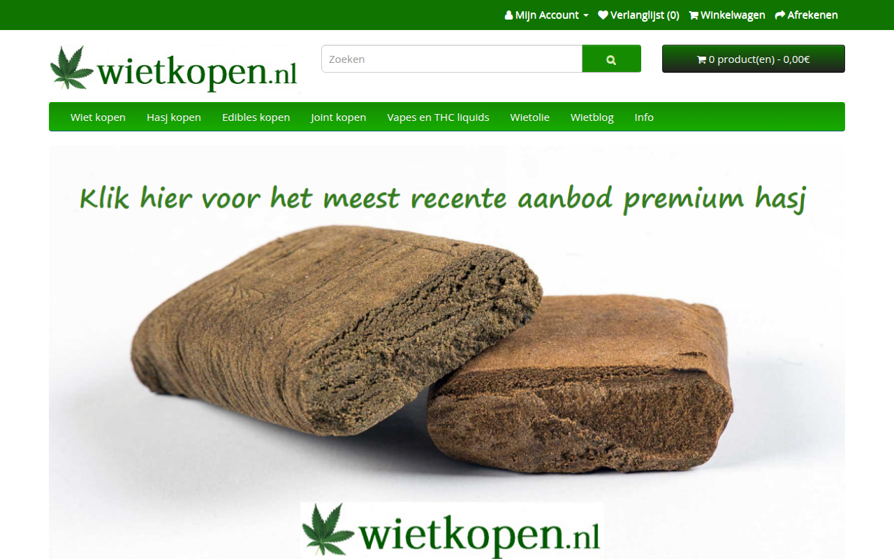 Screenshot van wietkopen.nl