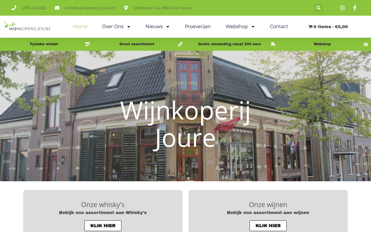 Screenshot van wijnkoperij-joure.nl