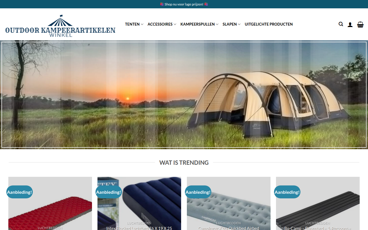 Screenshot van wildkamperenwinkel.com