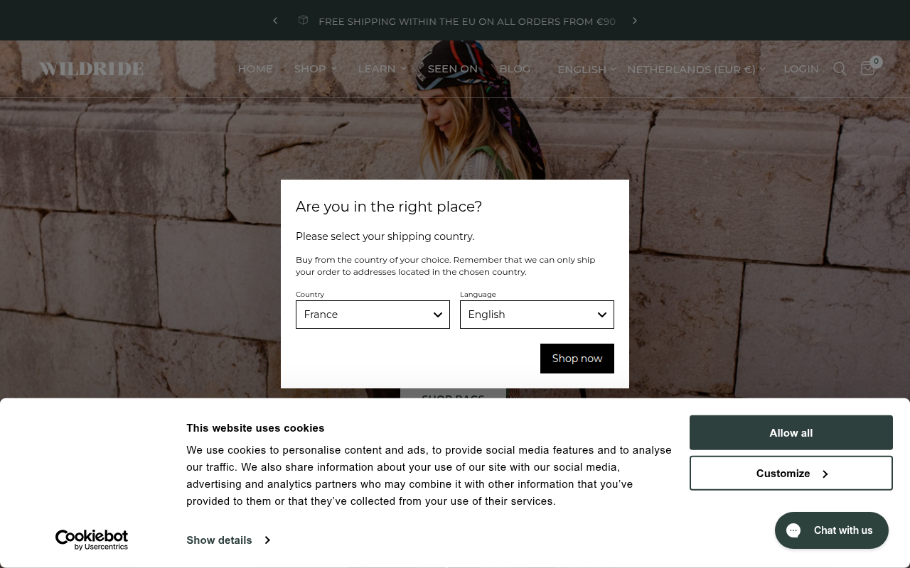 Screenshot van wildridecarrier.com