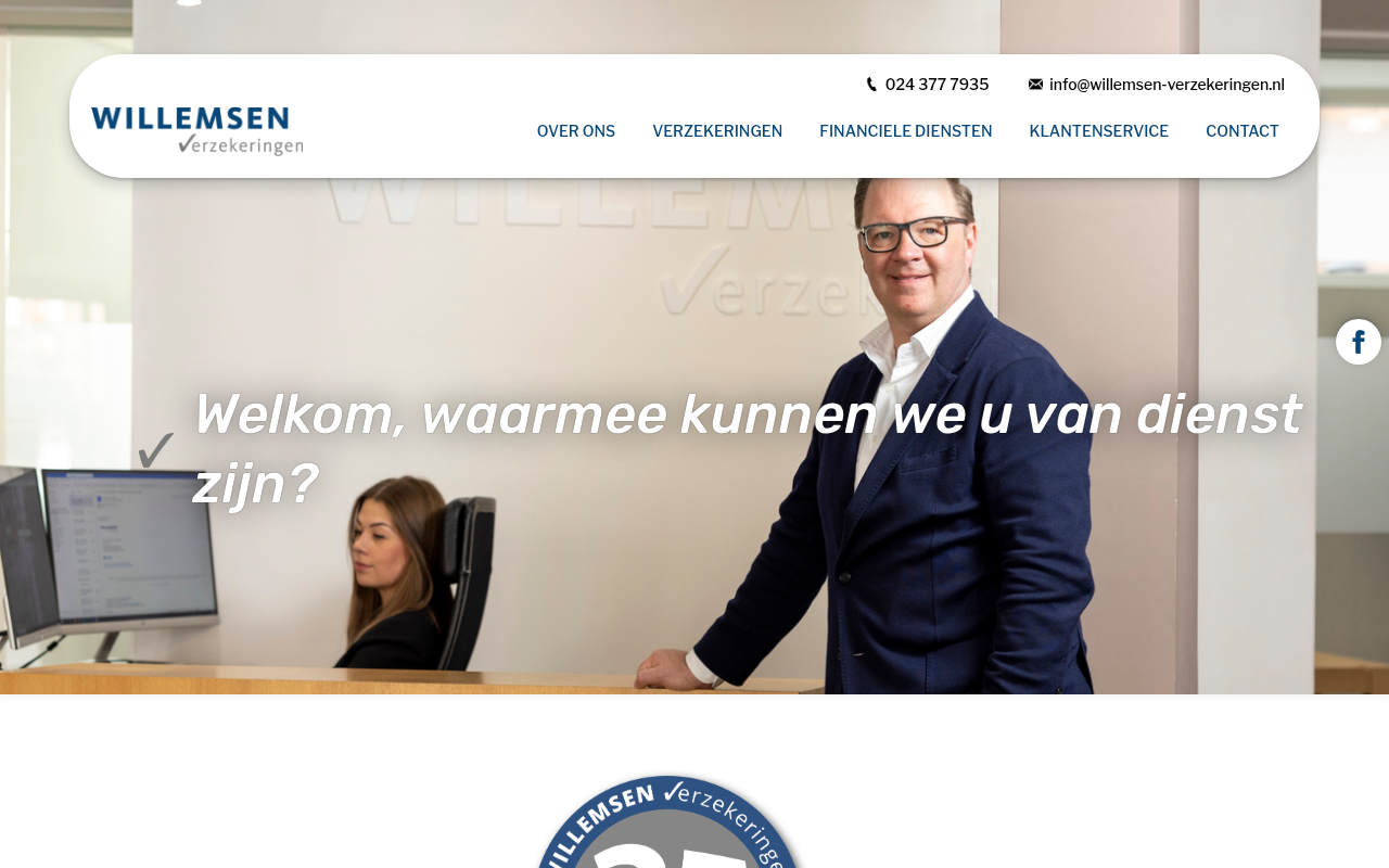 Screenshot van willemsen-verzekeringen.nl