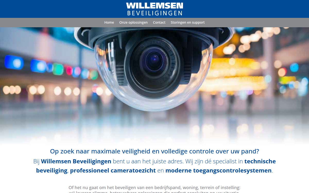 Screenshot van willemsenbeveiligingen.nl