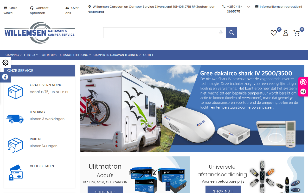Screenshot van willemsenrecreatie.nl