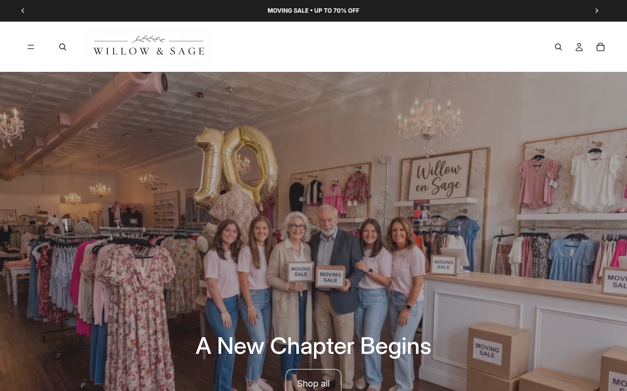 Screenshot van willowsage-boutique.com