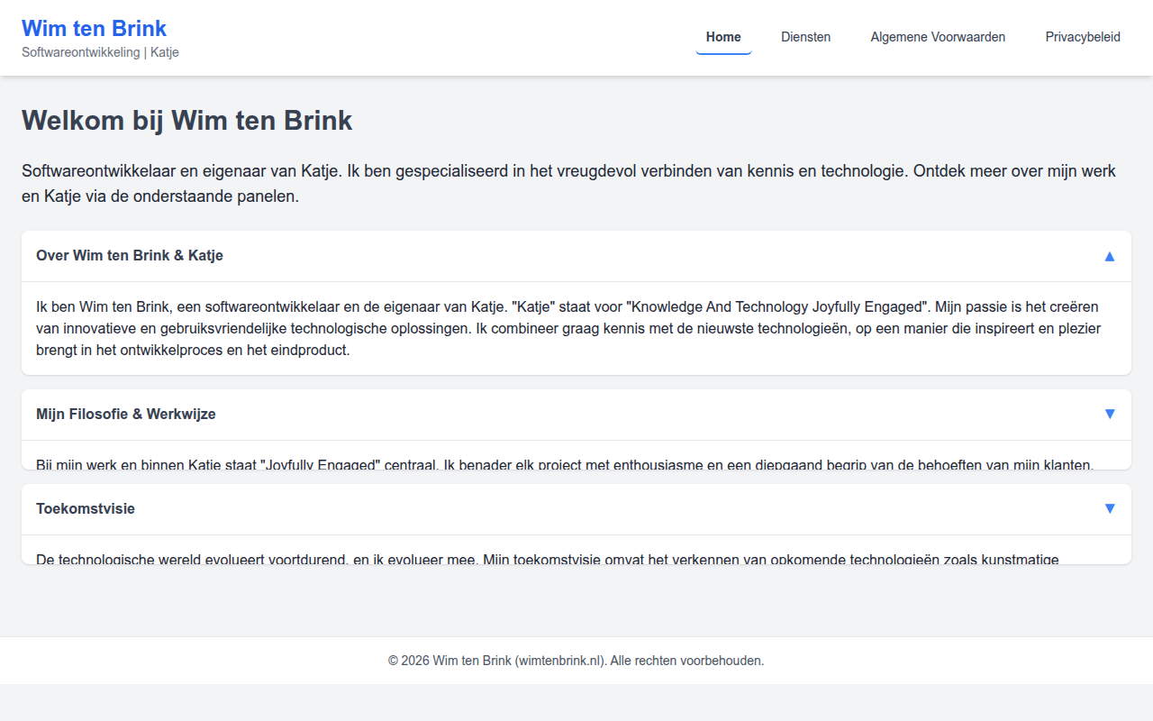 Screenshot van wimtenbrink.nl