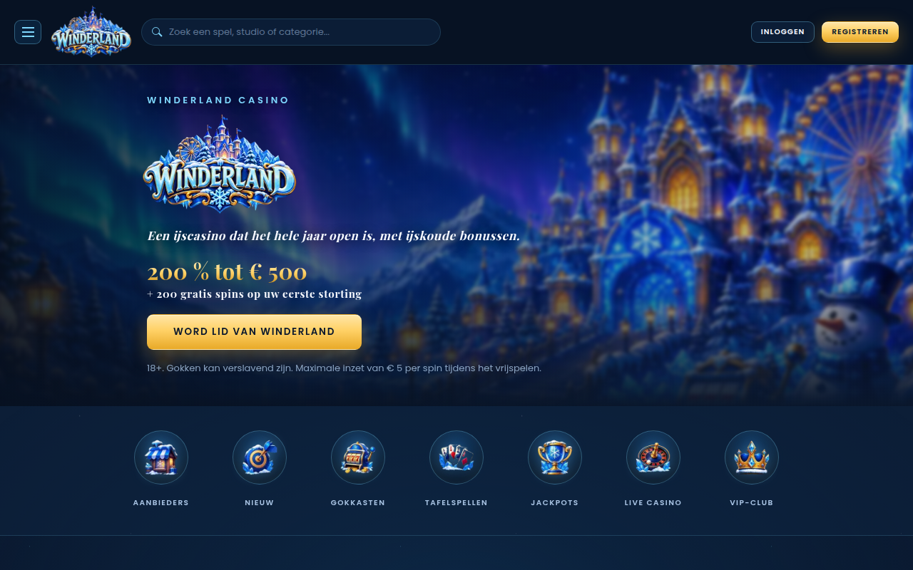 Screenshot van winderland.nl