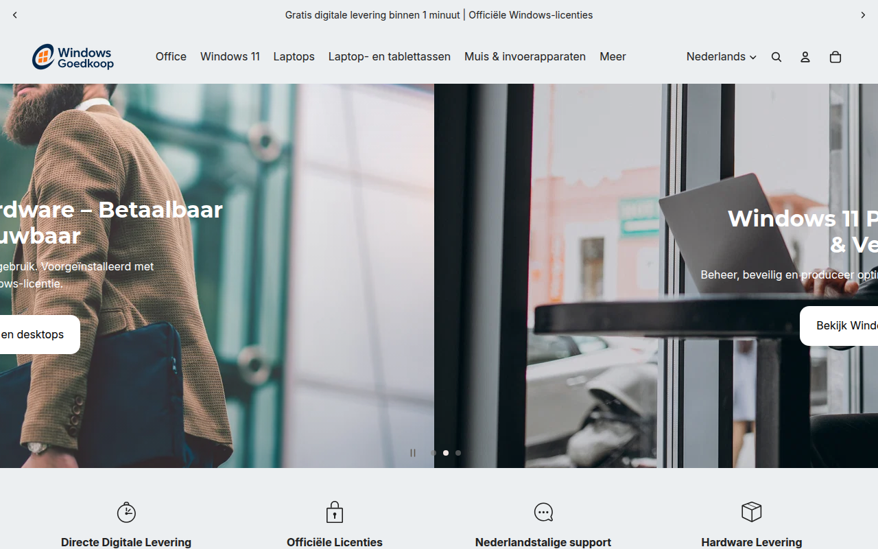 Screenshot van windowsgoedkoop.nl