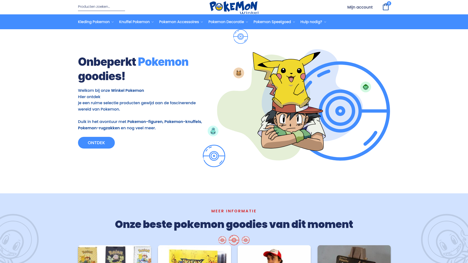 Screenshot van winkel-pokemon.nl