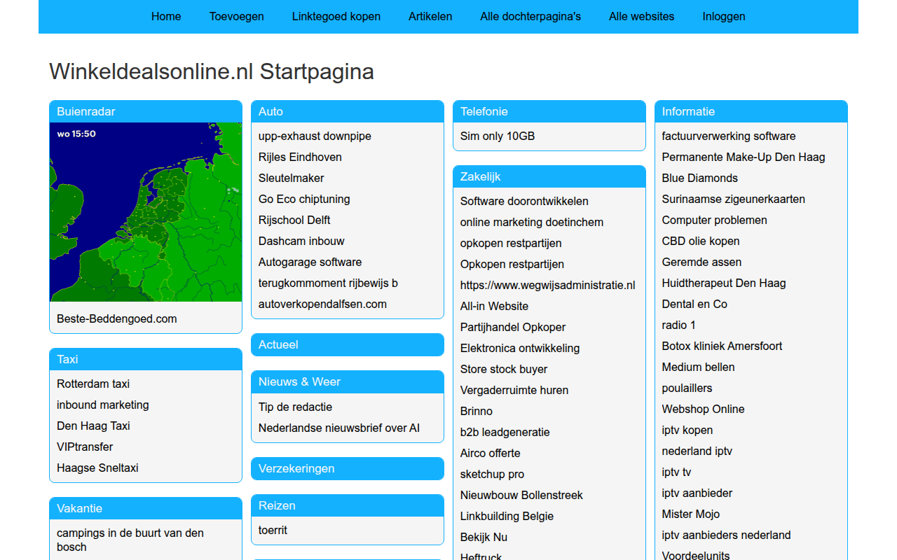 Screenshot van winkeldealsonline.nl