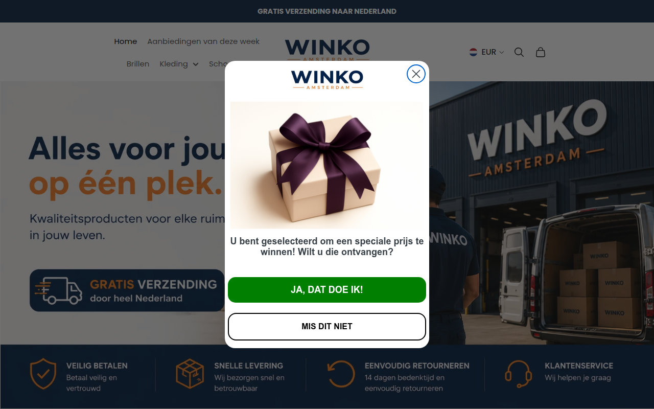 Screenshot van winkoamsterdam.com