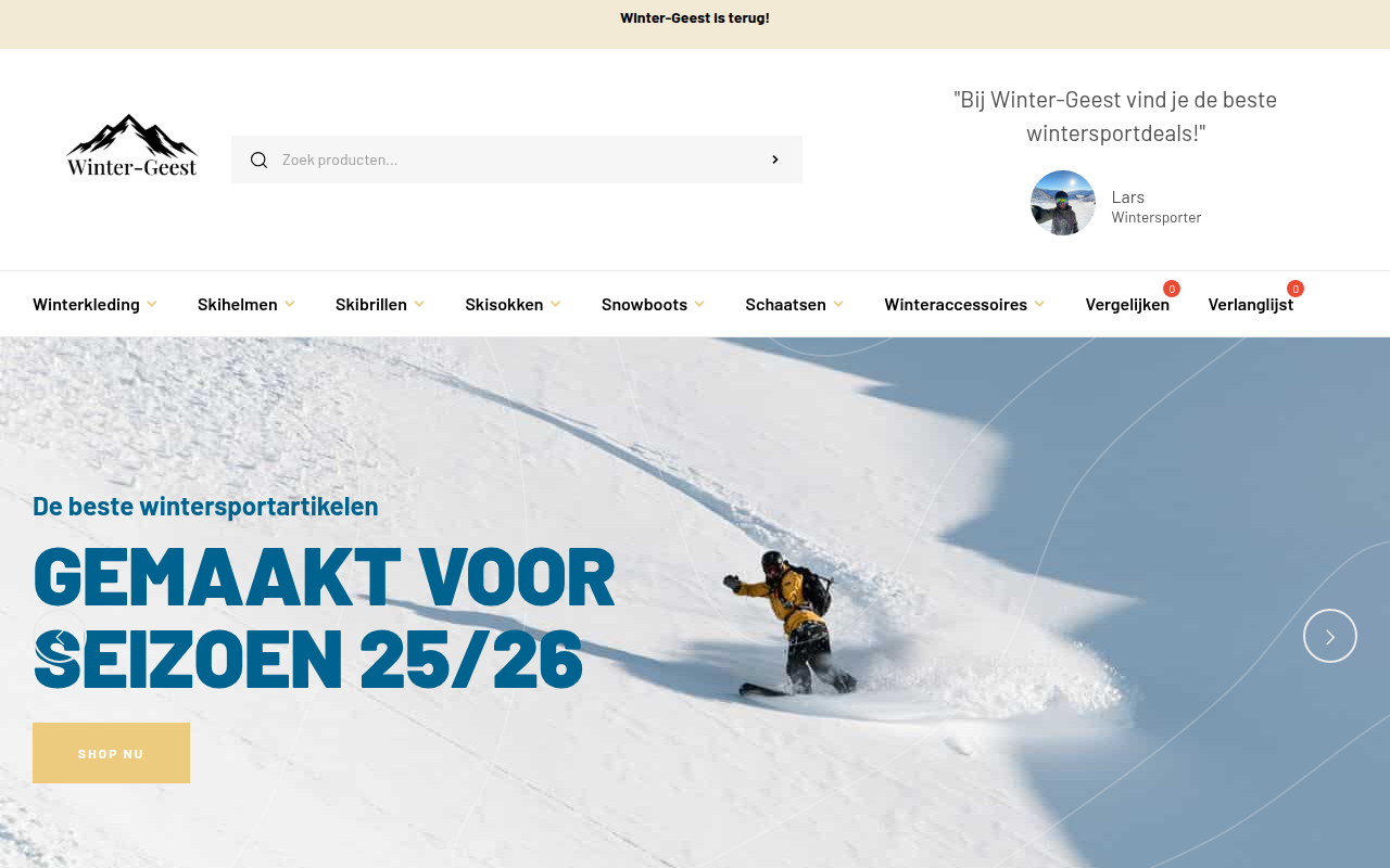 Screenshot van winter-geest.nl
