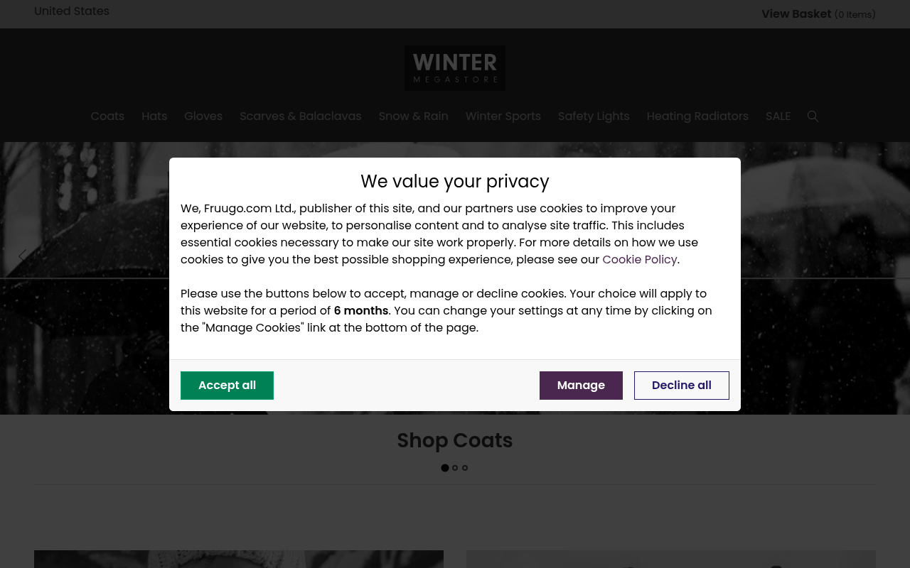 Screenshot van wintermegastore.com