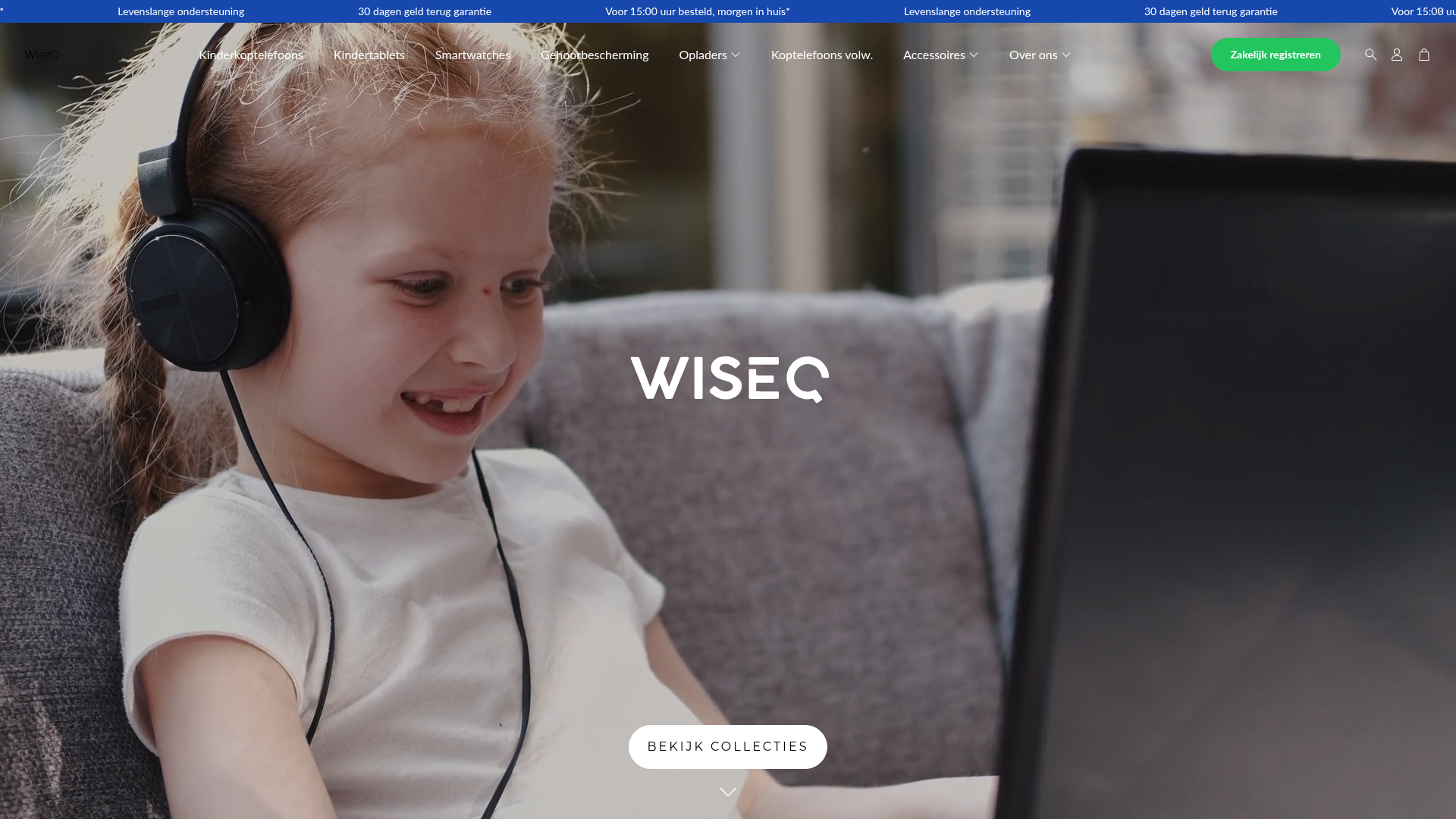 Screenshot van wiseq.nl
