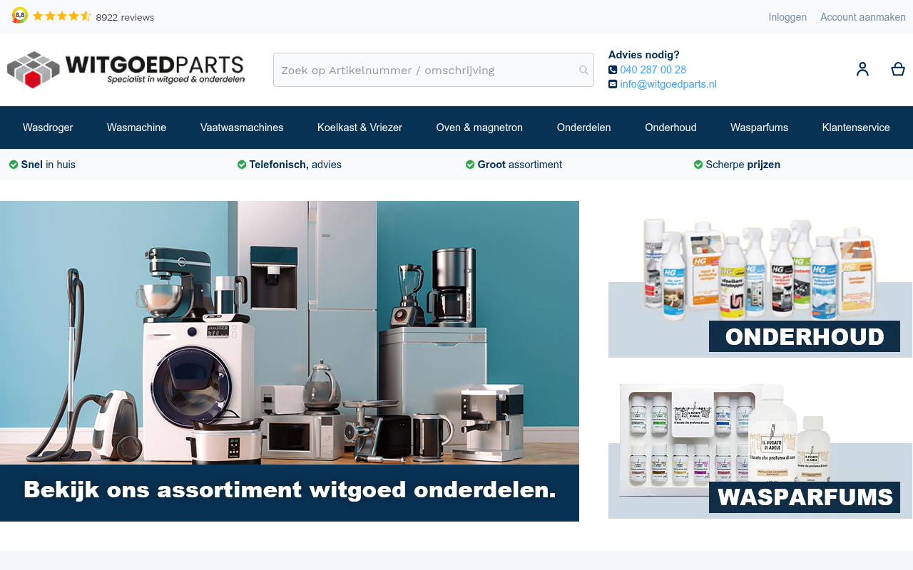 Screenshot van witgoedparts.nl