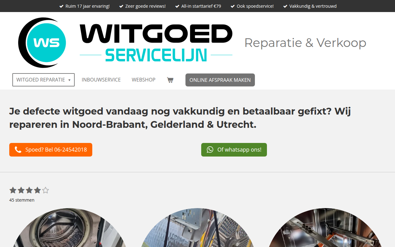 Screenshot van witgoedservicelijn.nl