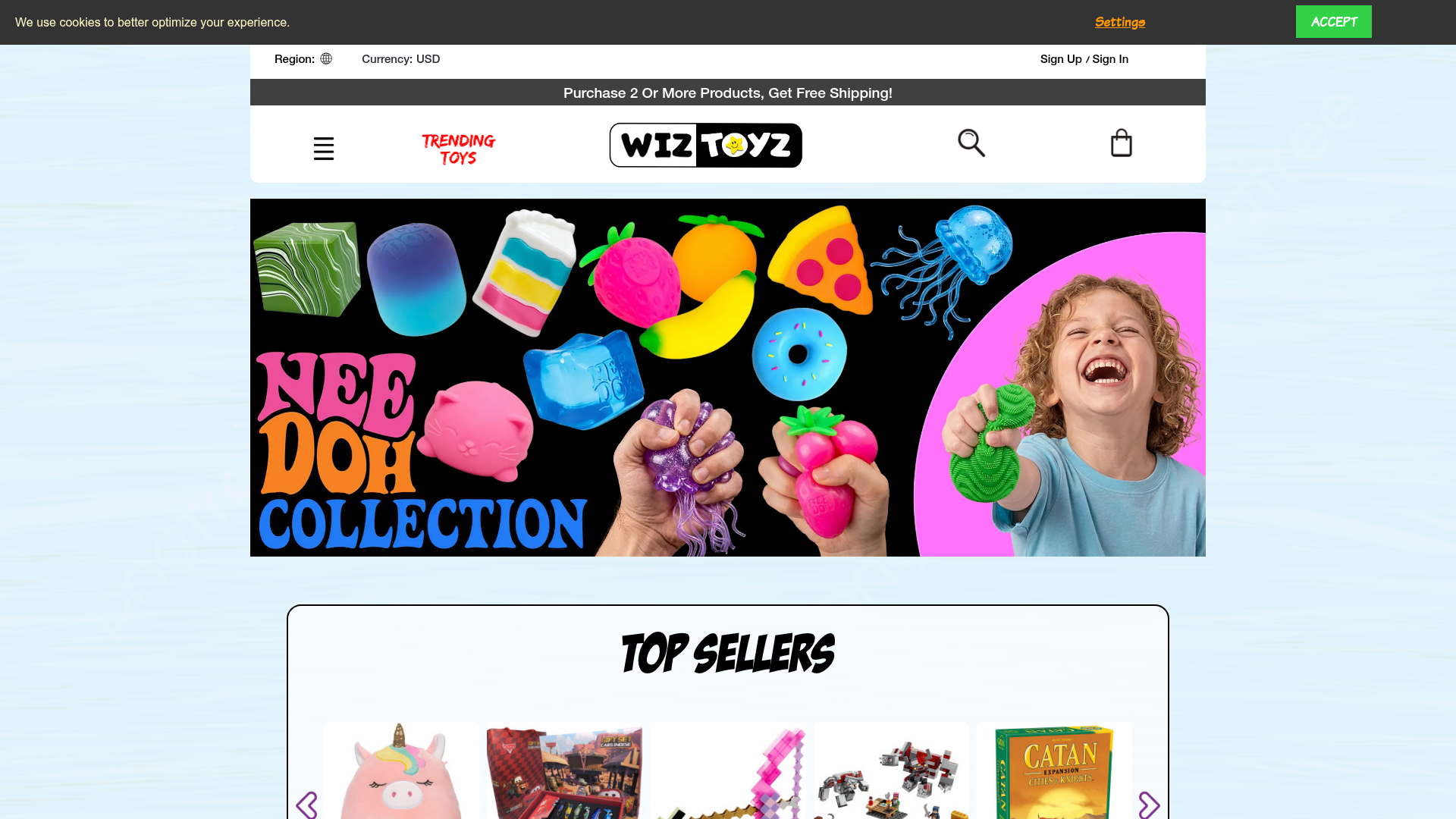 Screenshot van wiztoyz.com
