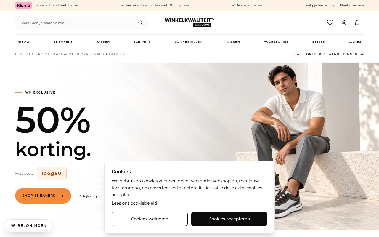 Screenshot van wkexclusive.com