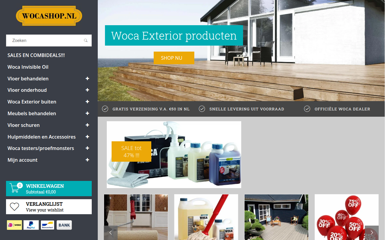 Screenshot van wocashop.nl